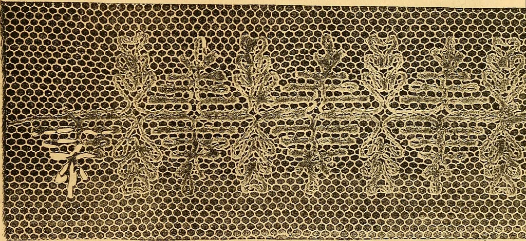 An illustration from Ingalls' hand-book of darned lace patterns .., 1885, leaf 52