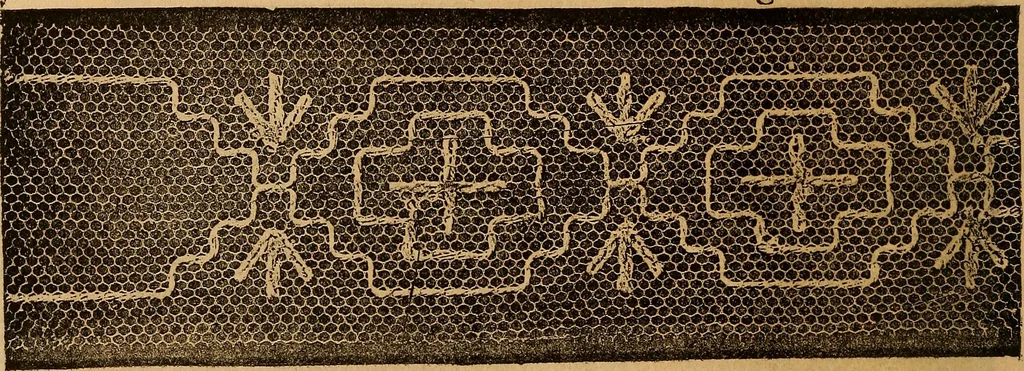 An illustration from Ingalls' hand-book of darned lace patterns .., 1885, leaf 53