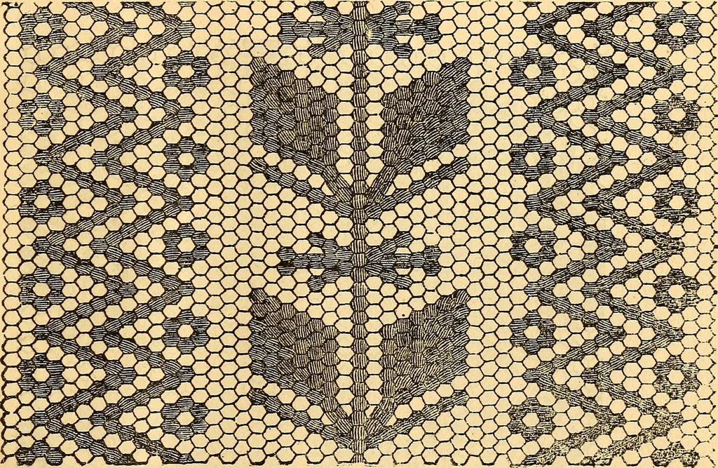 An illustration from Ingalls' hand-book of darned lace patterns .., 1885, leaf 6