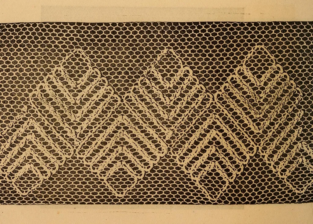 An illustration from Ingalls' hand-book of darned lace patterns .., 1885, leaf 63