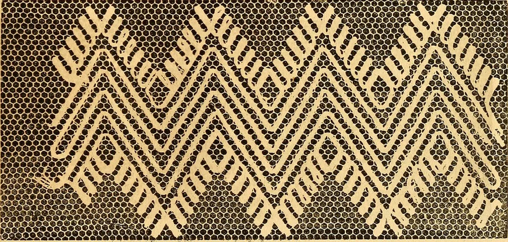 An illustration from Ingalls' hand-book of darned lace patterns .., 1885, leaf 72