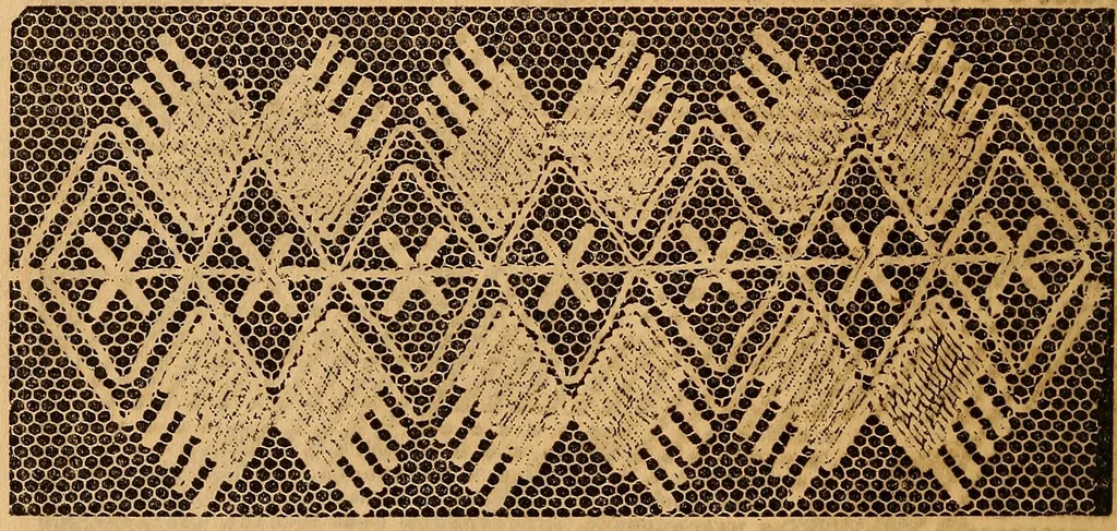 An illustration from Ingalls' hand-book of darned lace patterns .., 1885, leaf 75