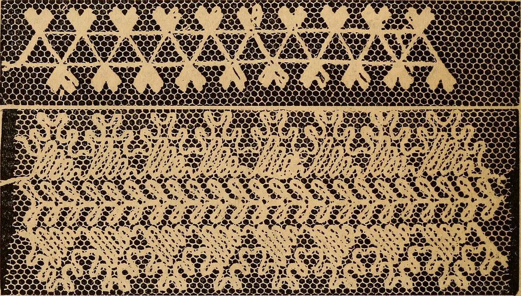 An illustration from Ingalls' hand-book of darned lace patterns .., 1885, leaf 81