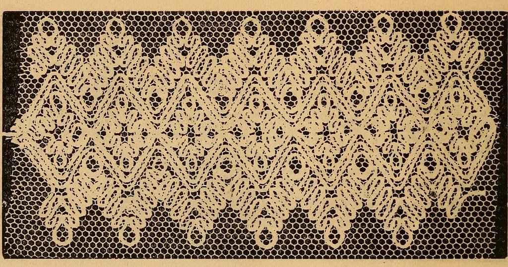 An illustration from Ingalls' hand-book of darned lace patterns .., 1885, leaf 85