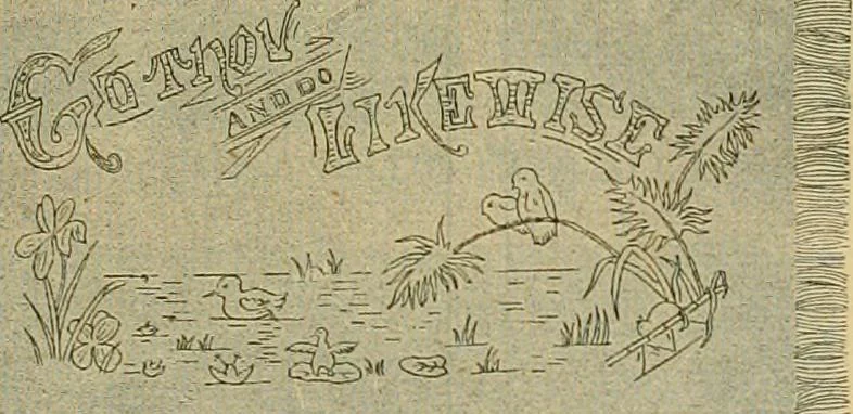 An illustration from Ingalls' illustrated catalogue and special wholesale price list of stamped goods, stamping outfits, fancy work materials, Briggs' transfer patterns, fancy work books and art novelties, 1887, leaf 10