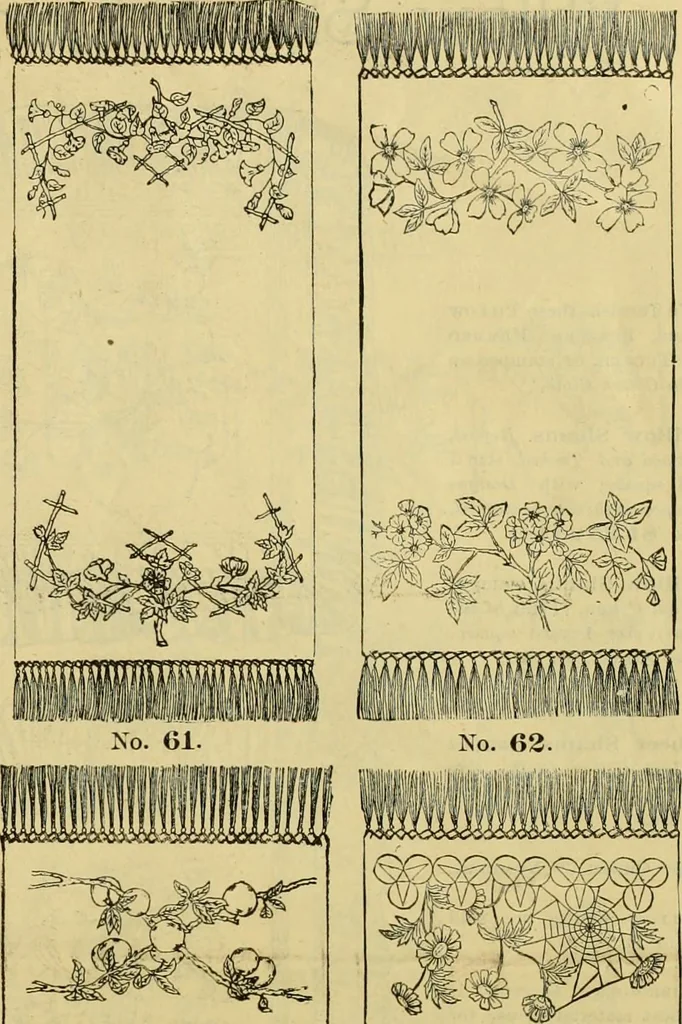 An illustration from Ingalls' illustrated catalogue and special wholesale price list of stamped goods, stamping outfits, fancy work materials, Briggs' transfer patterns, fancy work books and art novelties, 1887, leaf 12