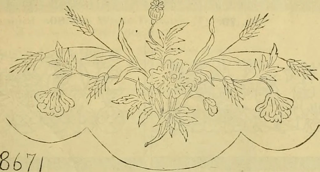An illustration from Ingalls' illustrated catalogue and special wholesale price list of stamped goods, stamping outfits, fancy work materials, Briggs' transfer patterns, fancy work books and art novelties, 1887, leaf 14