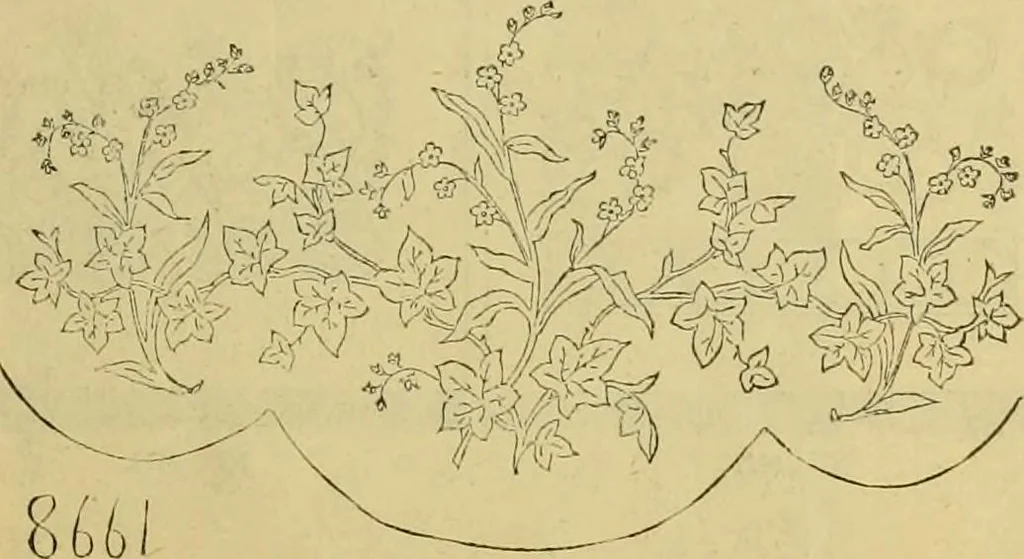 An illustration from Ingalls' illustrated catalogue and special wholesale price list of stamped goods, stamping outfits, fancy work materials, Briggs' transfer patterns, fancy work books and art novelties, 1887, leaf 14