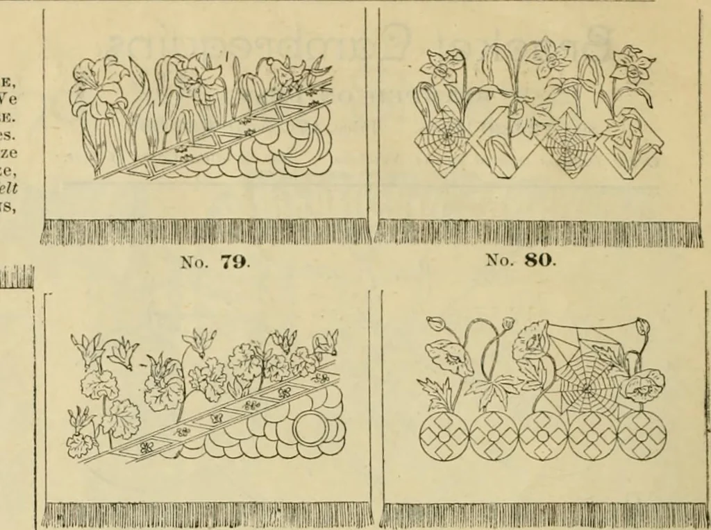 An illustration from Ingalls' illustrated catalogue and special wholesale price list of stamped goods, stamping outfits, fancy work materials, Briggs' transfer patterns, fancy work books and art novelties, 1887, leaf 15