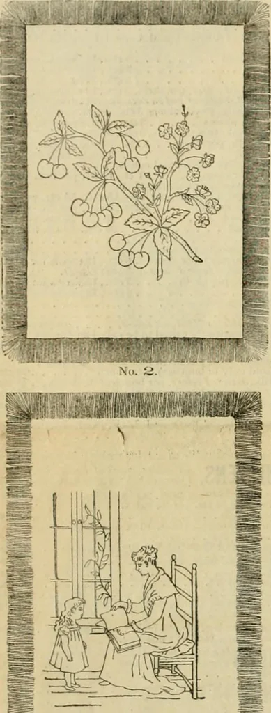 An illustration from Ingalls' illustrated catalogue and special wholesale price list of stamped goods, stamping outfits, fancy work materials, Briggs' transfer patterns, fancy work books and art novelties, 1887, leaf 5