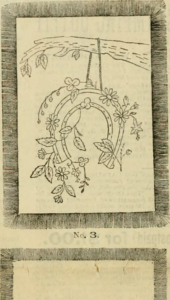An illustration from Ingalls' illustrated catalogue and special wholesale price list of stamped goods, stamping outfits, fancy work materials, Briggs' transfer patterns, fancy work books and art novelties, 1887, leaf 5