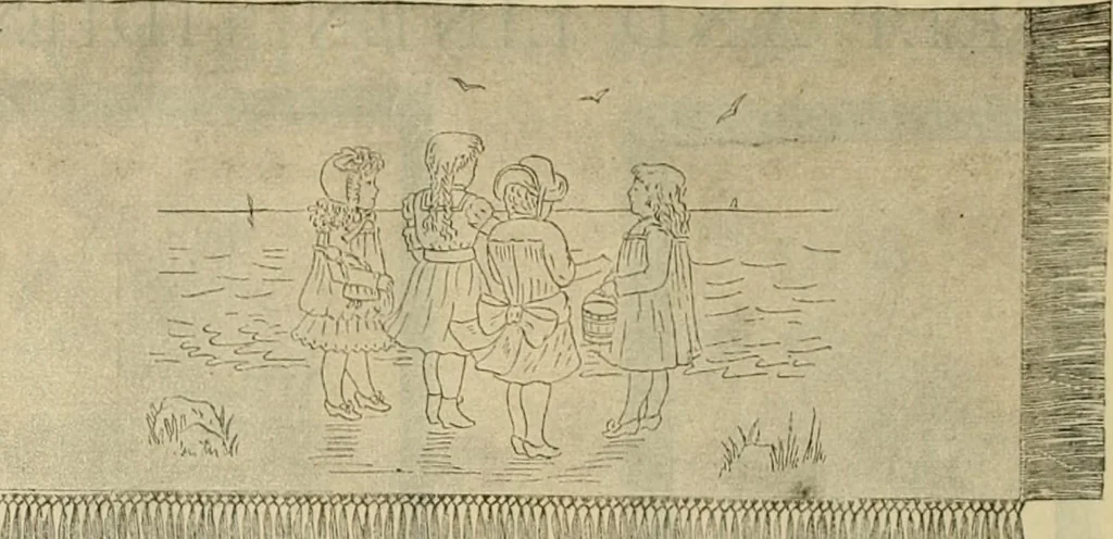 An illustration from Ingalls' illustrated catalogue and special wholesale price list of stamped goods, stamping outfits, fancy work materials, Briggs' transfer patterns, fancy work books and art novelties, 1887, leaf 9