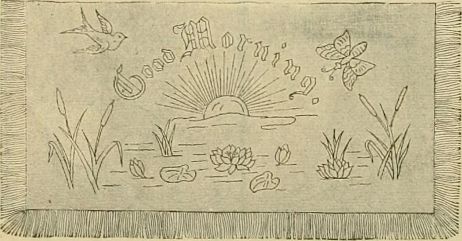 An illustration from Ingalls' illustrated catalogue and special wholesale price list of stamped goods, stamping outfits, fancy work materials, Briggs' transfer patterns, fancy work books and art novelties, 1887, leaf 9