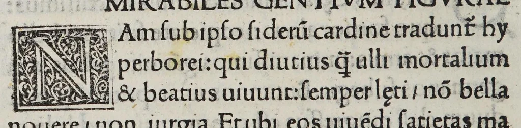 An illustration from In hoc uolumine continentur hi libri. : Primus liber De origine & laudibus scientiarum. : Secundus liber. Contra Antipodes : tertius liber De miseria hominis & contemptu mundi. : Quartus liber De generibus uventorum ; quintus liber Vita Caroli Magni, leaf 80