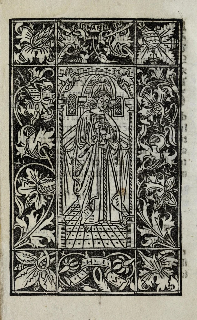 An illustration from In isto opusculo dicit' quomodo Romulus [&] Remus nati sunt [&] educati... De indulgentijs omnium ecclesiarum [&] reliquijs que Rome existunt. De staionibus in eisde₅ per circulum anni [&]c, leaf 44