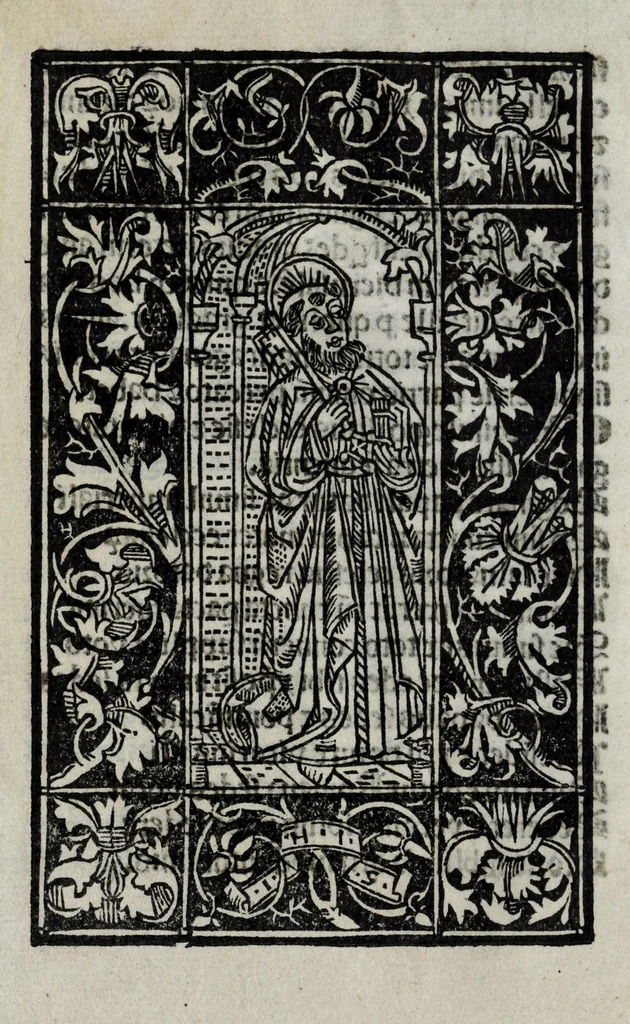 An illustration from In isto opusculo dicit' quomodo Romulus [&] Remus nati sunt [&] educati... De indulgentijs omnium ecclesiarum [&] reliquijs que Rome existunt. De staionibus in eisde₅ per circulum anni [&]c, leaf 52