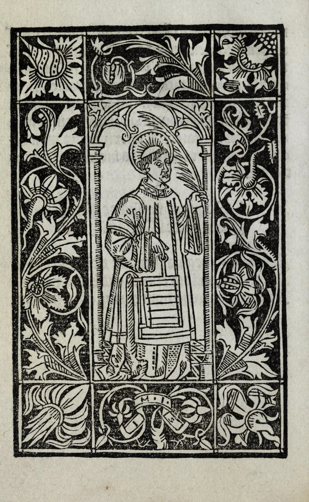 An illustration from In isto opusculo dicit' quomodo Romulus [&] Remus nati sunt [&] educati... De indulgentijs omnium ecclesiarum [&] reliquijs que Rome existunt. De staionibus in eisde₅ per circulum anni [&]c, leaf 62