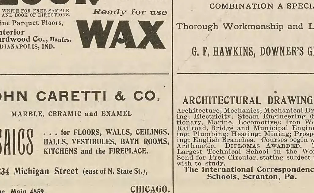 An illustration from The Inland architect and news record, 1887, leaf 5