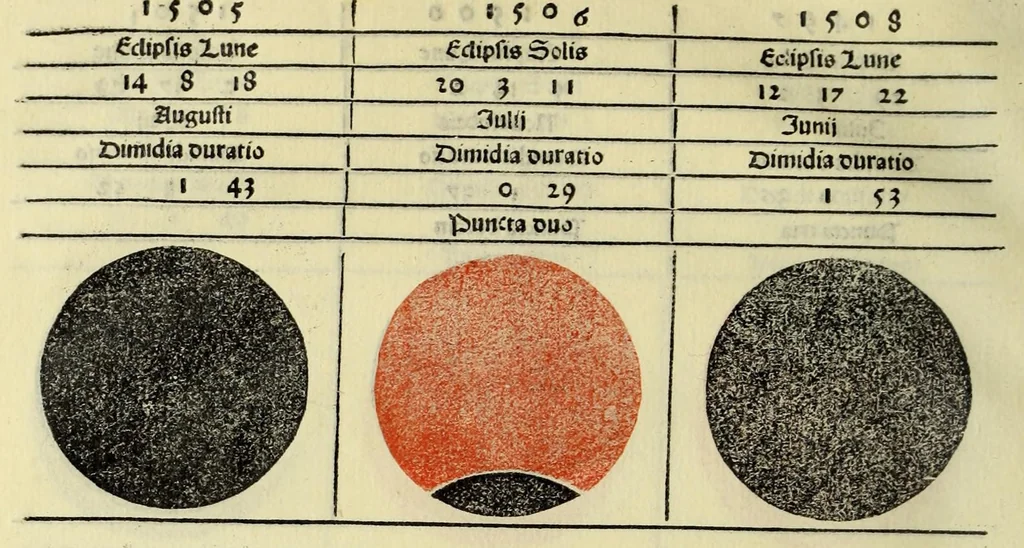 An illustration from In laudem operis kalendarij. s. huius Johanne de Monte Regio editi Germano[rum] decoris nostrae aetatis astronomoru[m] principis Jacobi Sontini Ricinensis Carmina, leaf 42
