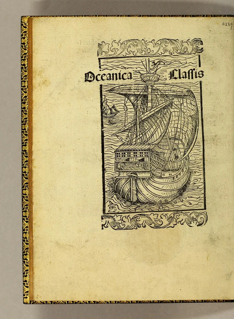 An illustration from In laudem serenissimi Ferdinandi Hispania[rum] regis, Bethicæ [et] regni Granatæ, obsidio, victoria, [et] triu[m]phus,. et De insulis in Mari Indico nuper inuentus, leaf 76