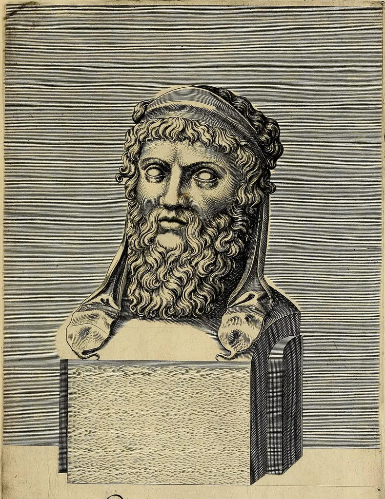 An illustration from Inlvstrivm viror vt extant in vrbe expressi vvltvs, 1569, leaf 54