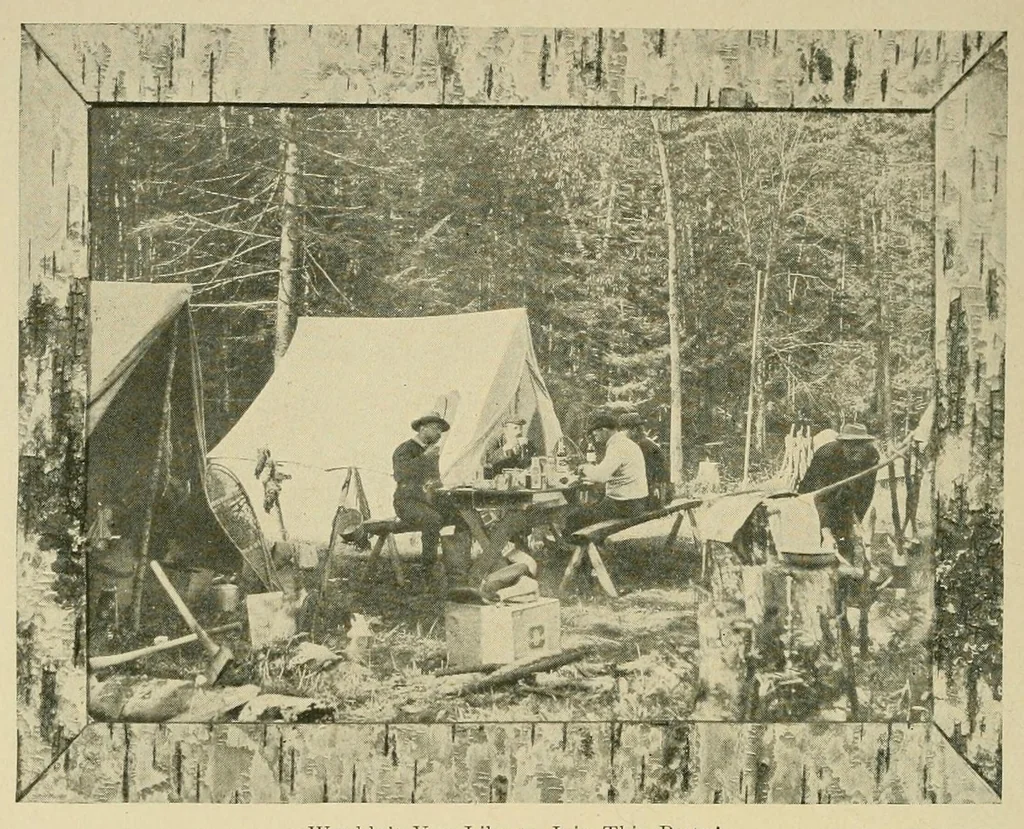An illustration from In the Maine woods, 1907, leaf 102
