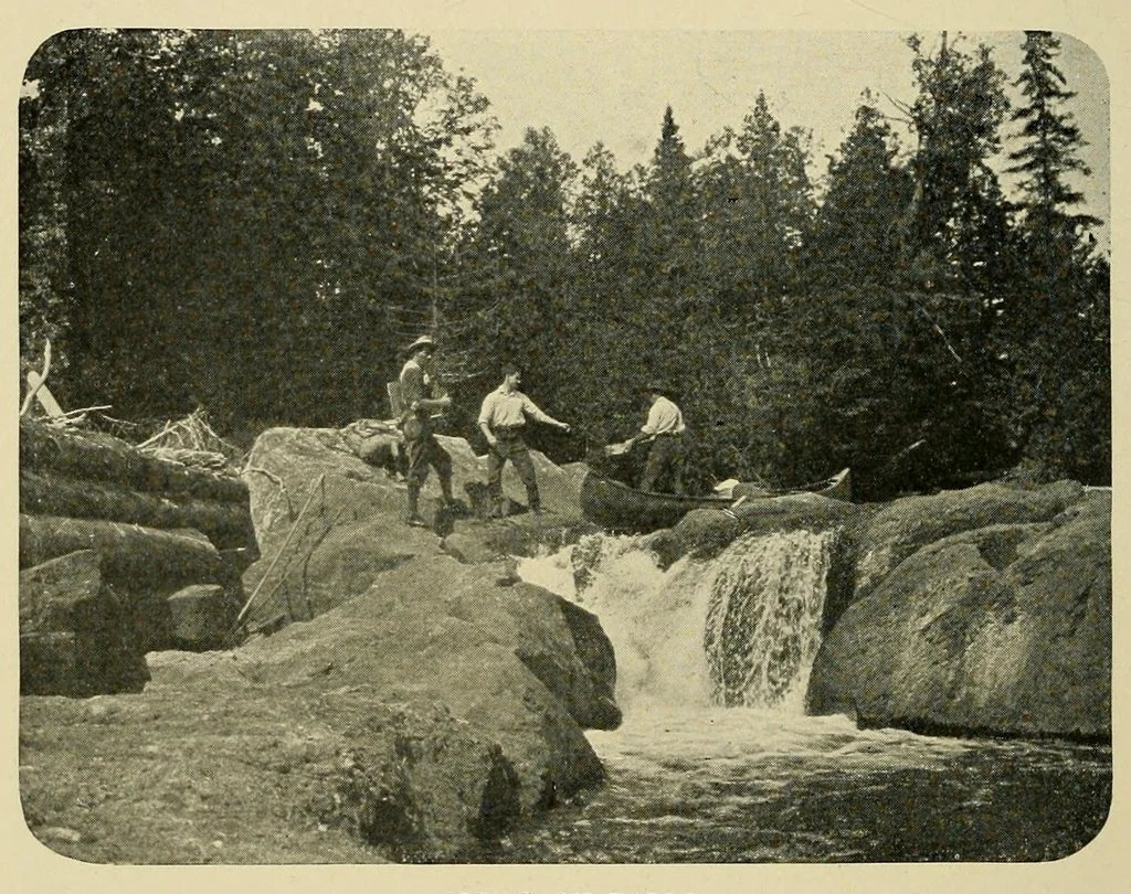 An illustration from In the Maine woods, 1908, leaf 54
