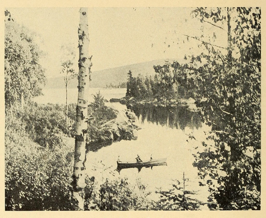 An illustration from In the Maine woods, 1910, leaf 68