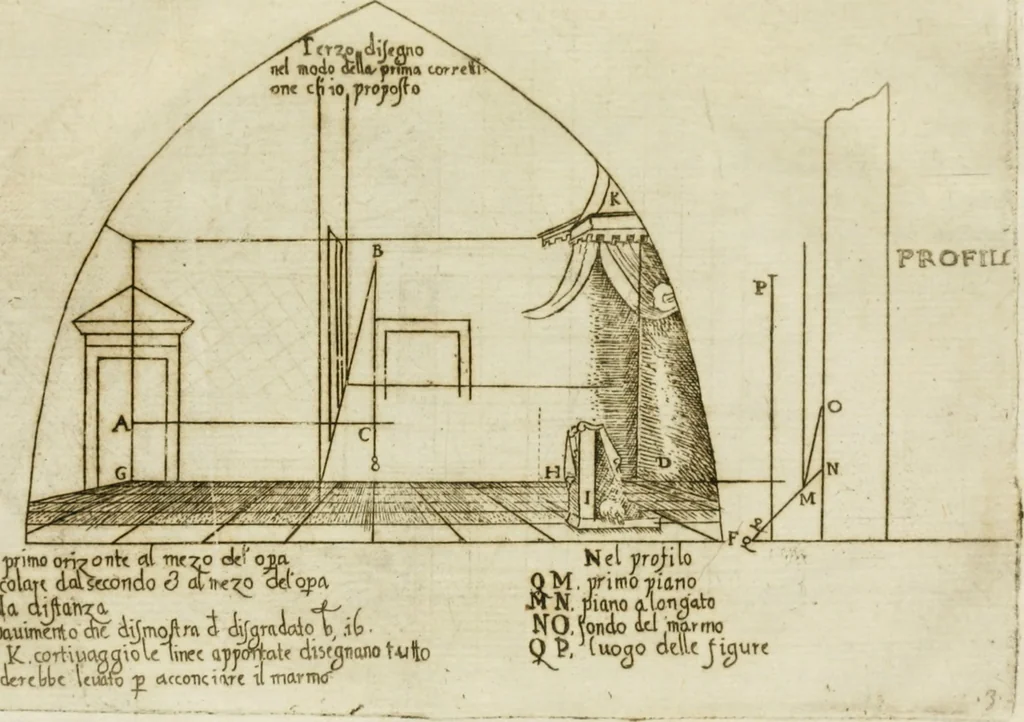 An illustration from Dispareri in materia d'architettvra, et perspettiva : con pareri di eccellenti, et famosi architetti, che li risoluono, 1572, leaf 65