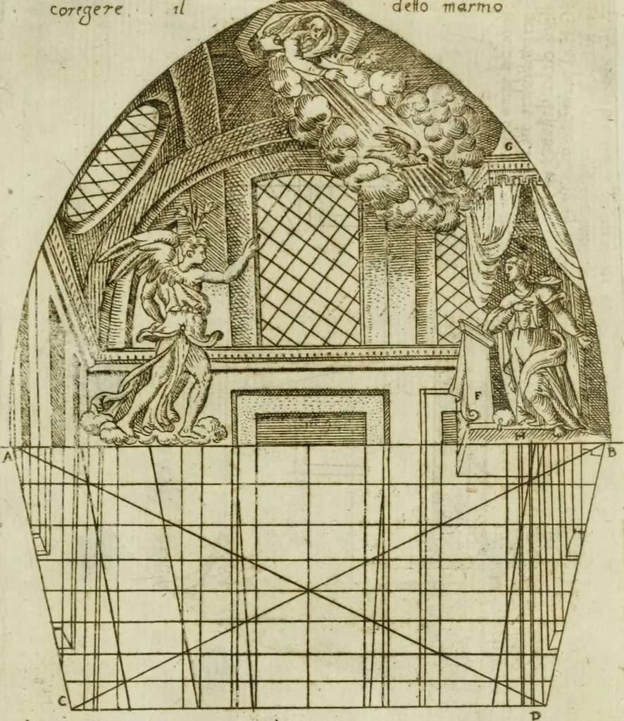 An illustration from Dispareri in materia d'architettvra, et perspettiva : con pareri di eccellenti, et famosi architetti, che li risoluono, 1572, leaf 66