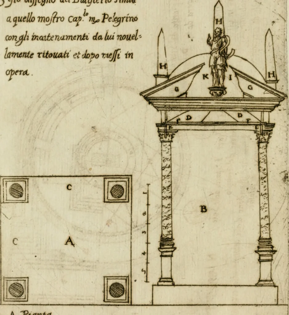 An illustration from Dispareri in materia d'architettvra, et perspettiva : con pareri di eccellenti, et famosi architetti, che li risoluono, 1572, leaf 71