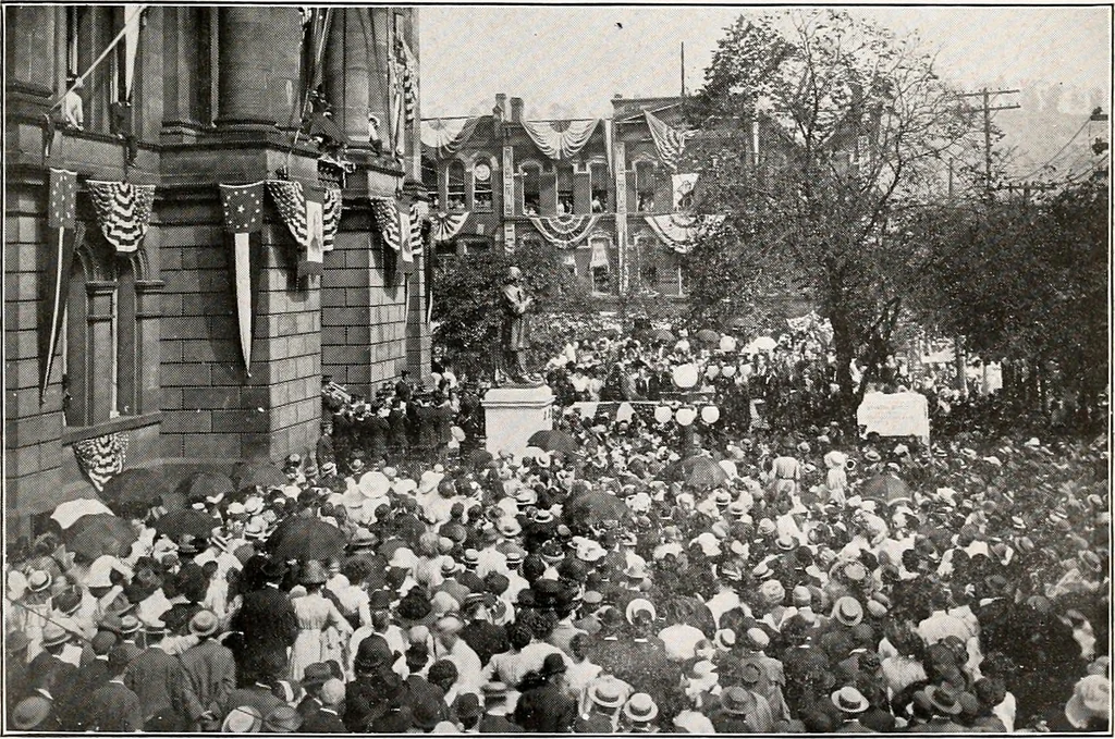 An illustration from In memoriam, Edwin McMasters Stanton, his life and work : with account of dedication of bronze statue in his native city, 1911, leaf 424