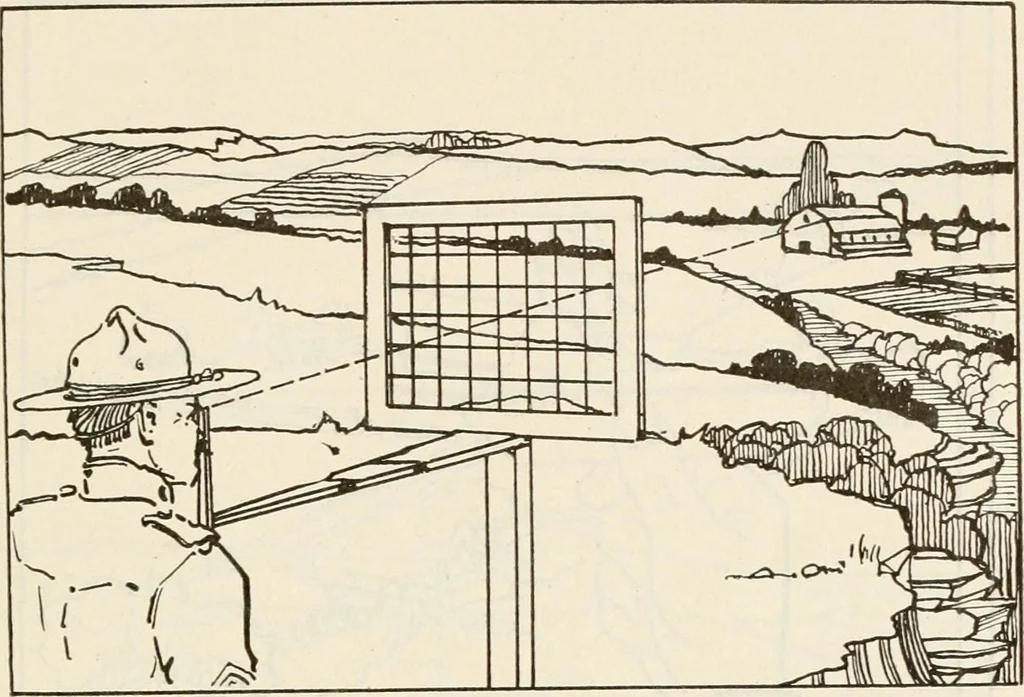 An illustration from Military sketching and map reading; including panoramic sketching and aerial photography, 1921, leaf 134