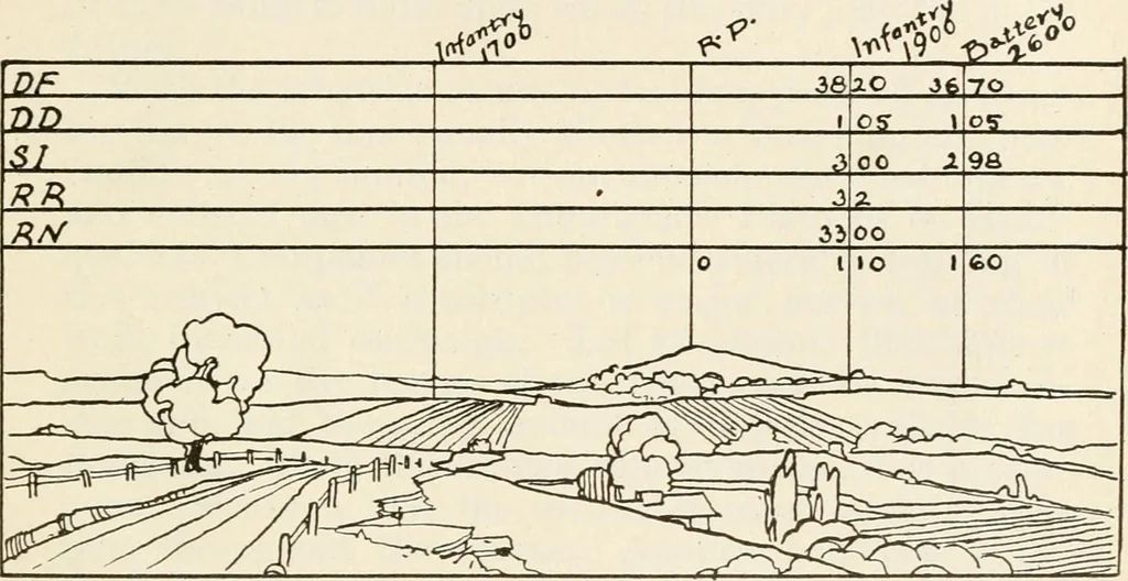 An illustration from Military sketching and map reading; including panoramic sketching and aerial photography, 1921, leaf 144