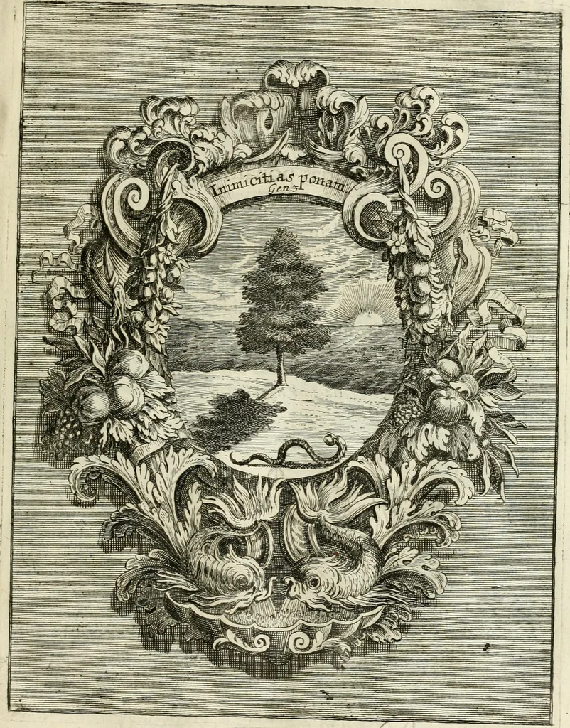 An illustration from Innocentia vindicata : in qua gravissimis argumentis ex S. Thoma petitis ostenditur, angelicum doctorem pro Immaculato Conceptu Deiparae sensisse & scripsisse ..., 1695, leaf 148