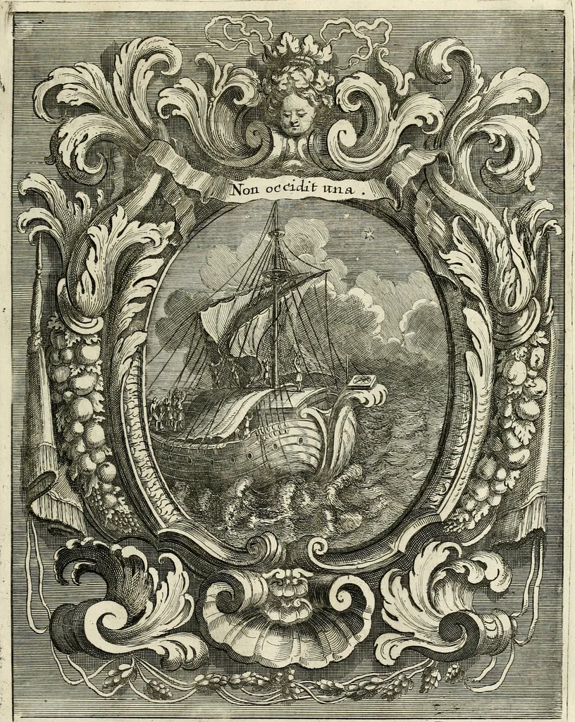An illustration from Innocentia vindicata : in qua gravissimis argumentis ex S. Thoma petitis ostenditur, angelicum doctorem pro Immaculato Conceptu Deiparae sensisse & scripsisse ..., 1695, leaf 196