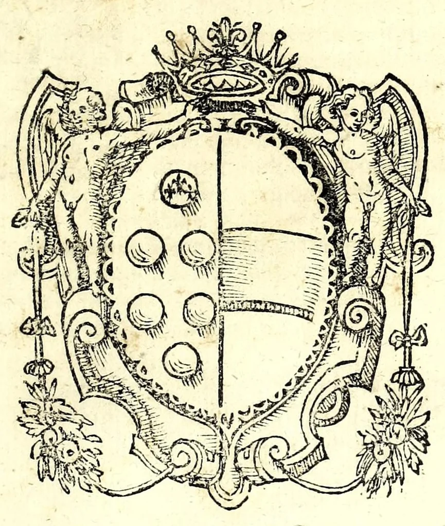 An illustration from In nvptias sereniss. Cosmi Medicis magni hetrvriae principis et sereniss. Mariae Magdalenae archidvcis Avstriacae Caroli F. et Ferdinandi Caesaris N. epithalamivm, 1608, leaf 3