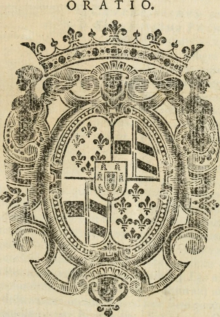 An illustration from In obitvm illvstriss. ac reverendissimi Alexandri Farnesii, Sancte Rom. Ecclesiae Cardinalis amplissimi Herculiani Monicij presb. parmen. oratio, 1589, leaf 2
