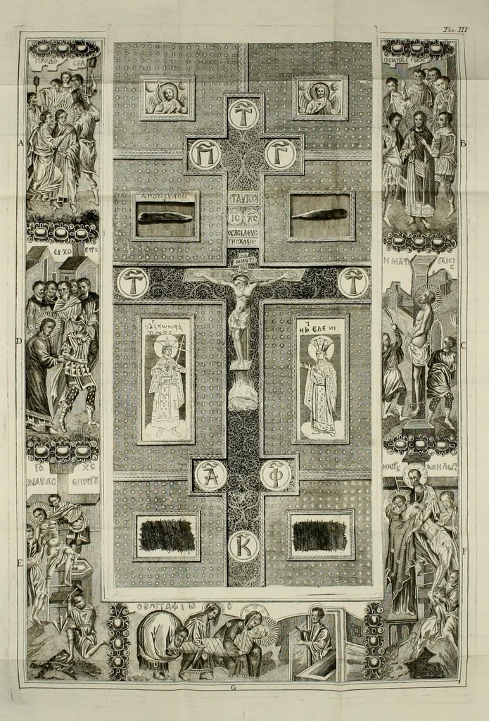 An illustration from In perantiquam sacram tabulam Graecam insigni Sodalitio Sanctae Mariae Caritatis Venetiarum ab Amplissimo Cardinali Bessarione dono datam dissertatio, 1767, leaf 167