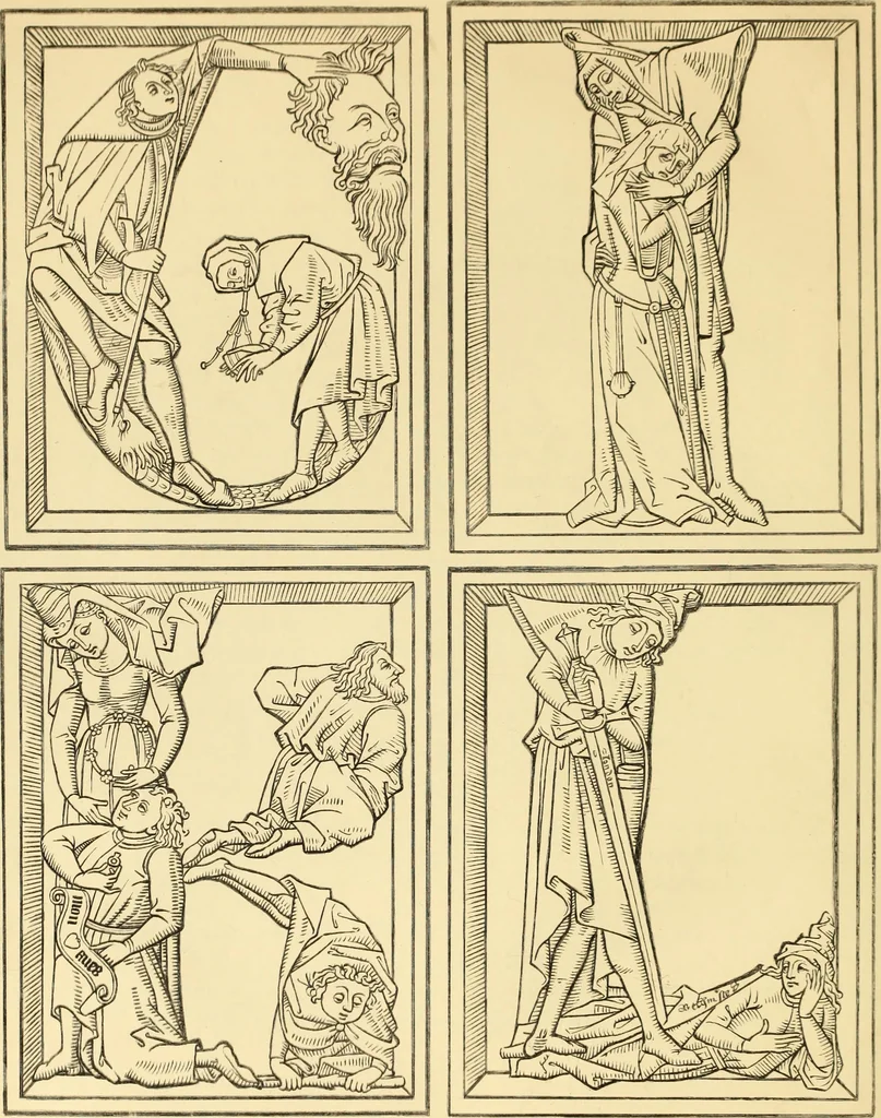 An illustration from An inquiry concerning the invention of printing : in which the systems of Meerman, Heinecken, Santander, and Koning are reviewed : including also notices of the early use of wood-engraving in Europe, the block-books, etc., 1863, leaf 253