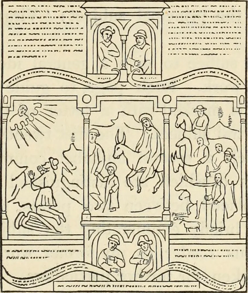 An illustration from An inquiry concerning the invention of printing : in which the systems of Meerman, Heinecken, Santander, and Koning are reviewed : including also notices of the early use of wood-engraving in Europe, the block-books, etc., 1863, leaf 264