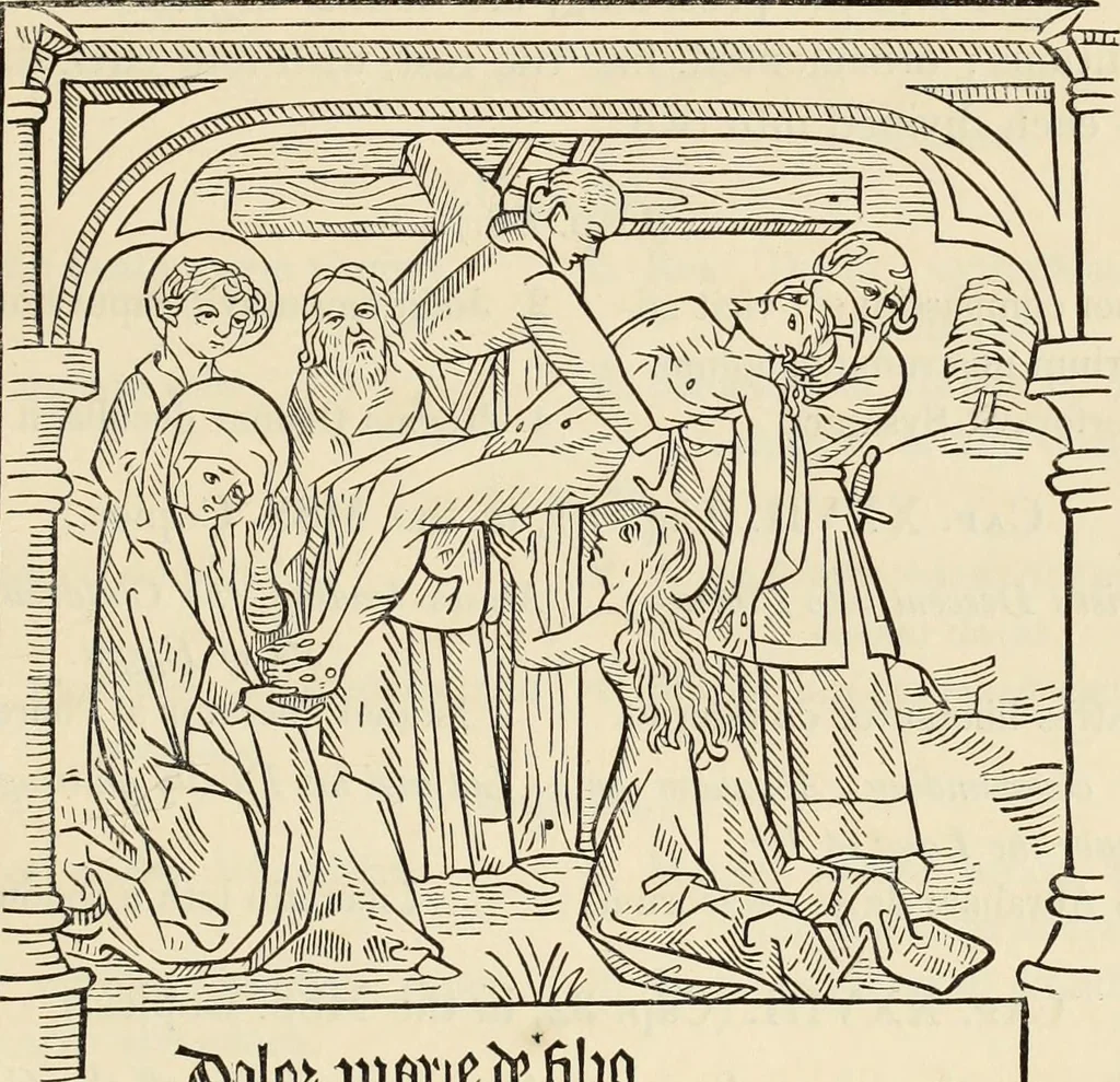 An illustration from An inquiry concerning the invention of printing : in which the systems of Meerman, Heinecken, Santander, and Koning are reviewed : including also notices of the early use of wood-engraving in Europe, the block-books, etc., 1863, leaf 298
