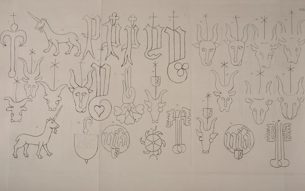 An illustration from An inquiry concerning the invention of printing : in which the systems of Meerman, Heinecken, Santander, and Koning are reviewed : including also notices of the early use of wood-engraving in Europe, the block-books, etc., 1863, leaf 341