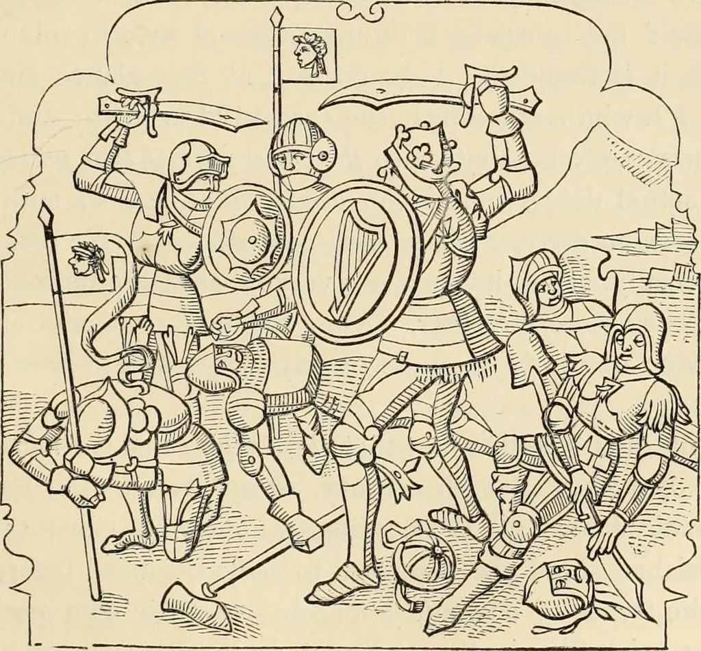An illustration from An inquiry concerning the invention of printing : in which the systems of Meerman, Heinecken, Santander, and Koning are reviewed : including also notices of the early use of wood-engraving in Europe, the block-books, etc., 1863, leaf 380