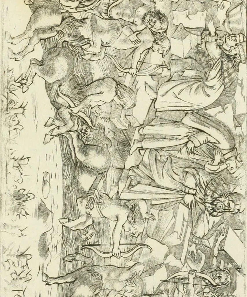 An illustration from An inquiry into the origin and early history of engraving : upon copper and in wood, with an account of engravers and their works, from the invention of chalcography by Maso Finiguerra, to the time of Marc' Antonio Raimondi, 1816, leaf 460