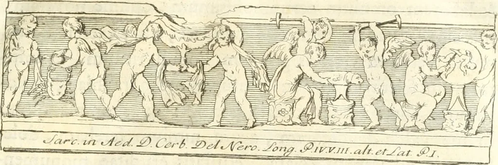 An illustration from Inscriptiones antiqvae in Etrvriae vrbibvs exstantes, 1727, leaf 16