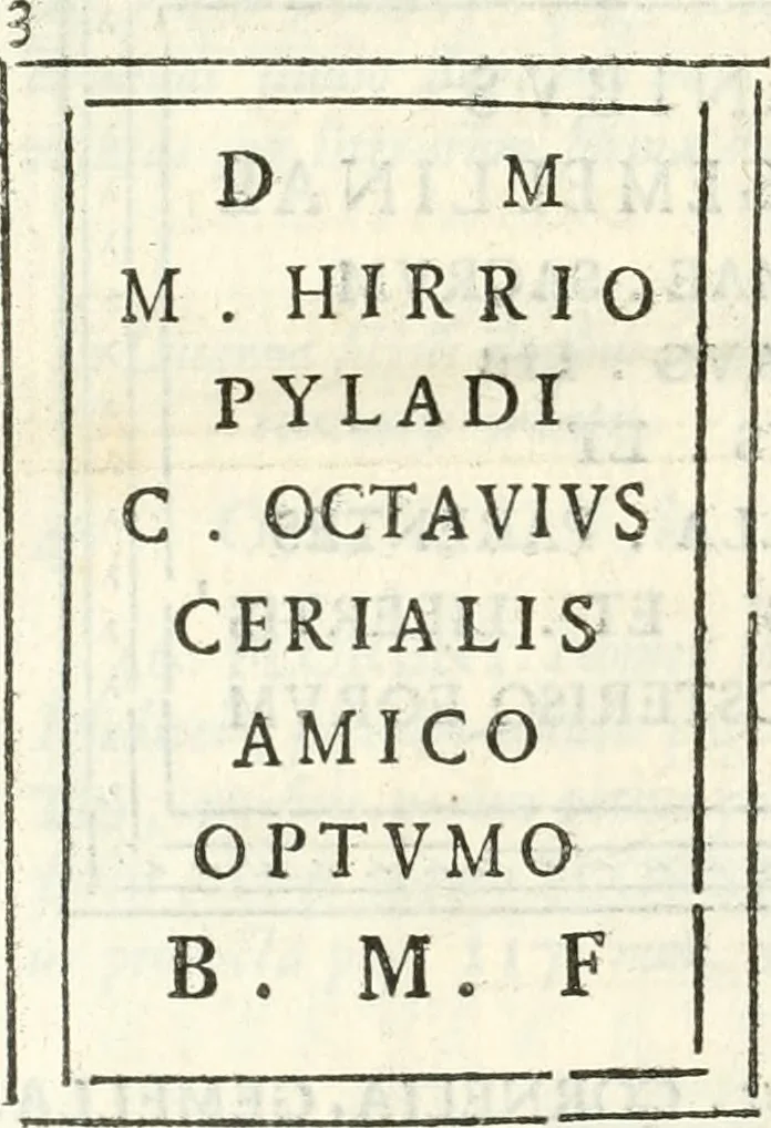 An illustration from Inscriptiones antiqvae in Etrvriae vrbibvs exstantes, 1727, leaf 357