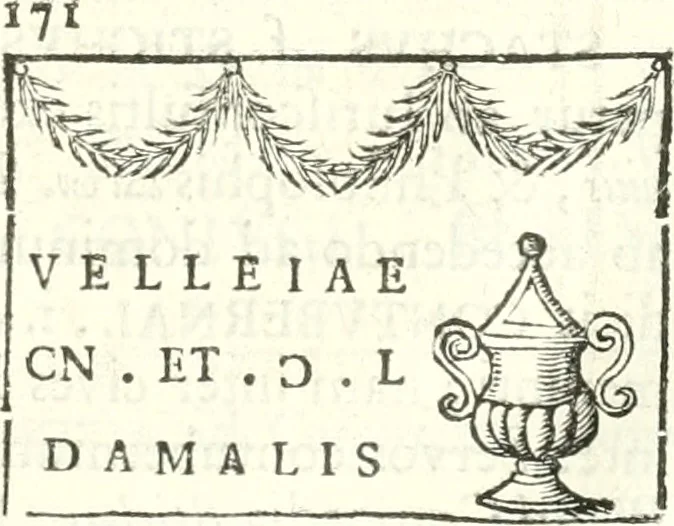 An illustration from Inscriptiones antiqvae in Etrvriae vrbibvs exstantes, 1727, leaf 528