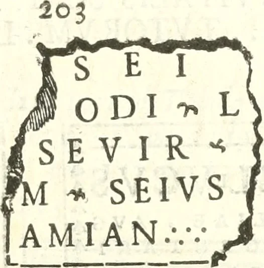 An illustration from Inscriptiones antiqvae in Etrvriae vrbibvs exstantes, 1727, leaf 536