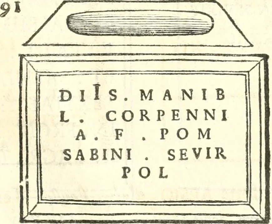 An illustration from Inscriptiones antiqvae in Etrvriae vrbibvs exstantes, 1727, leaf 584